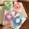 3-piece set ~ Candy-colored bow tie hair band, sweet and versatile, rubber band women's hair tie, high-end style hair band leather cover Specification image